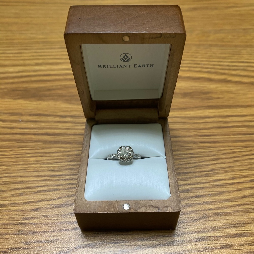 Brilliant Earth white gold engagement ring, size 4